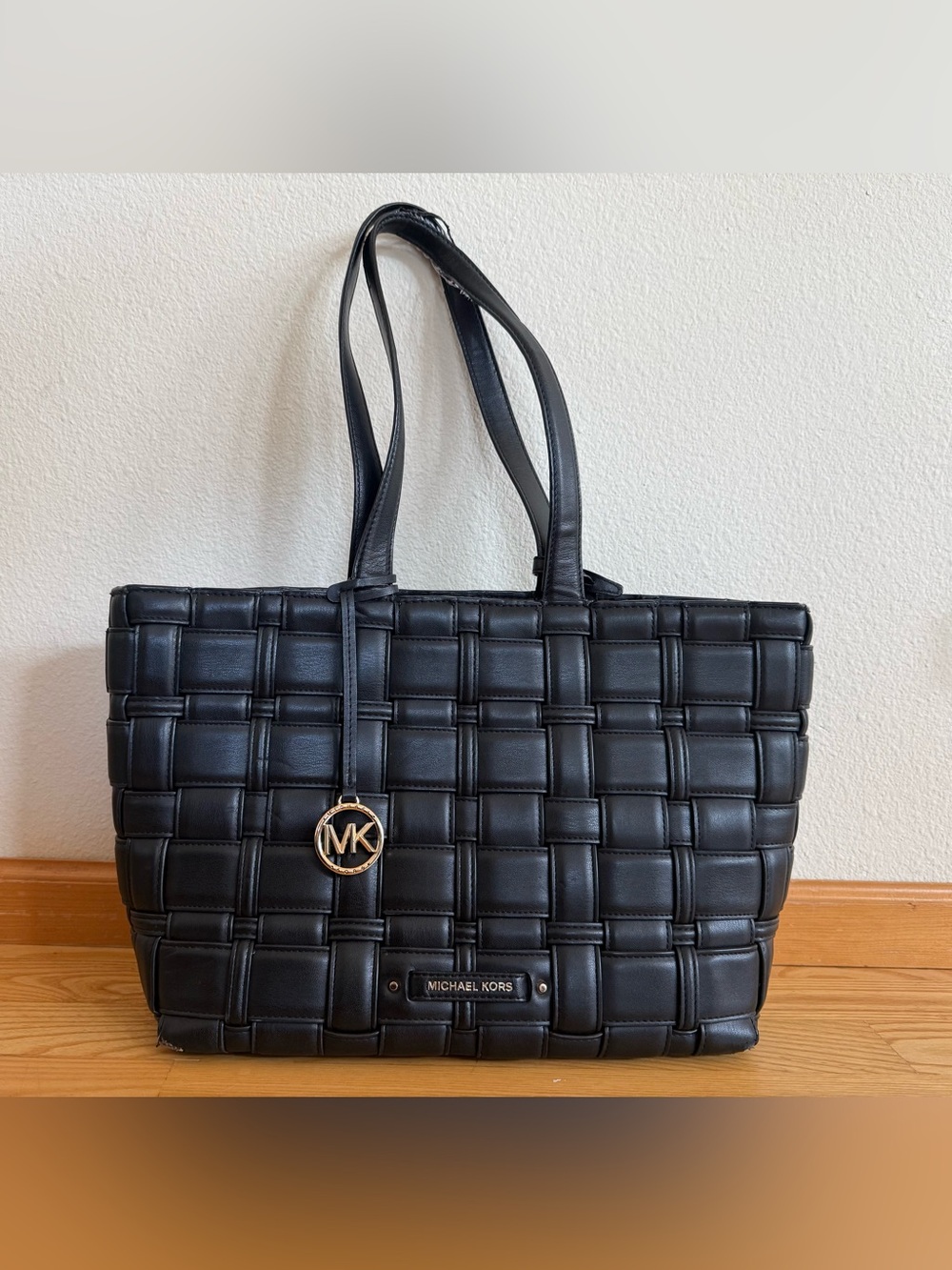 Michael Kors Ivy Woven Tote Bag Black AS IS / READ DESCRIPTION